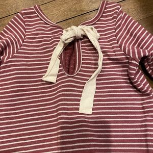 Childhoods ribbon dress in sangria stripe, size 3T